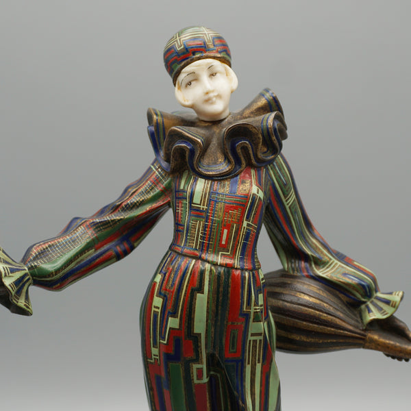 'Pierrot'  Bronze and Ivory Figure by Gerda Gerdago - Jeroen Markies Art Deco