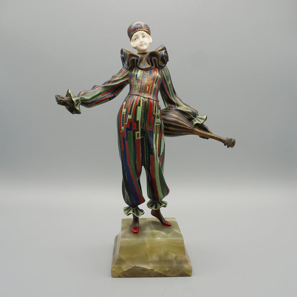 'Pierrot'  Bronze and Ivory Figure by Gerda Gerdago - Jeroen Markies Art Deco