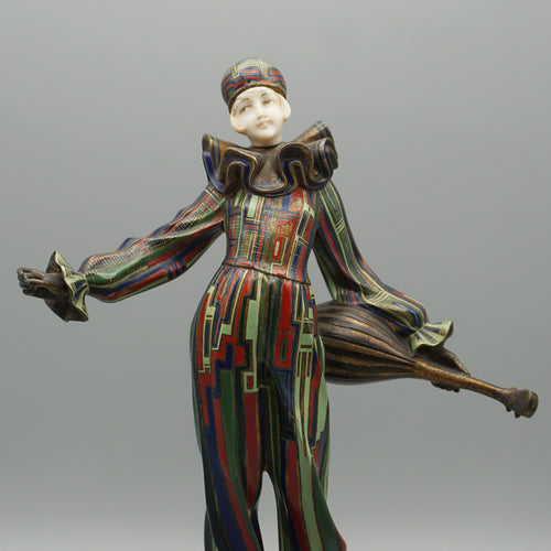 'Pierrot'  Bronze and Ivory Figure by Gerda Gerdago - Jeroen Markies Art Deco