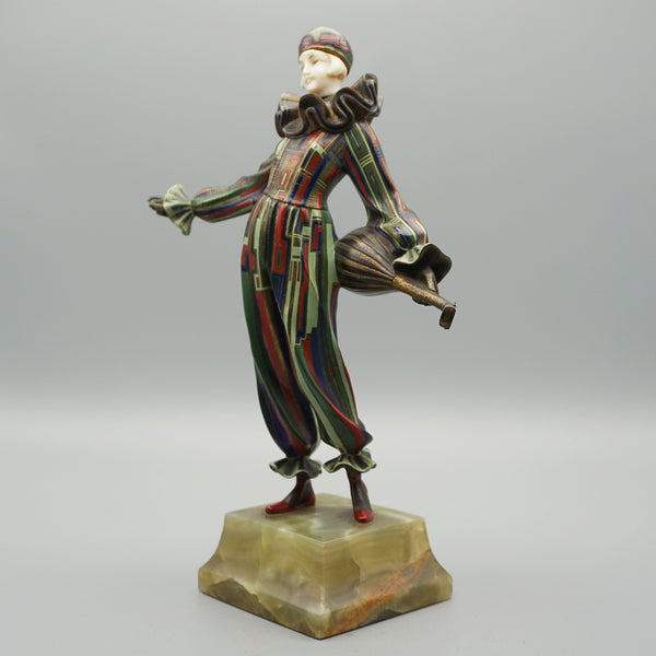 'Pierrot'  Bronze and Ivory Figure by Gerda Gerdago - Jeroen Markies Art Deco