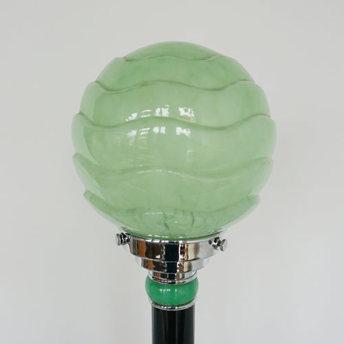 Table Lamp Green Glass Globe Black Bakelite - Jeroen Markies Art Deco