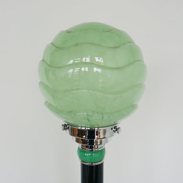 Table Lamp Green Glass Globe Black Bakelite - Jeroen Markies Art Deco