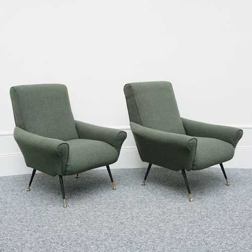 Pair of Lounge Chairs in Green Bouclé - Jeroen Markies Art Deco
