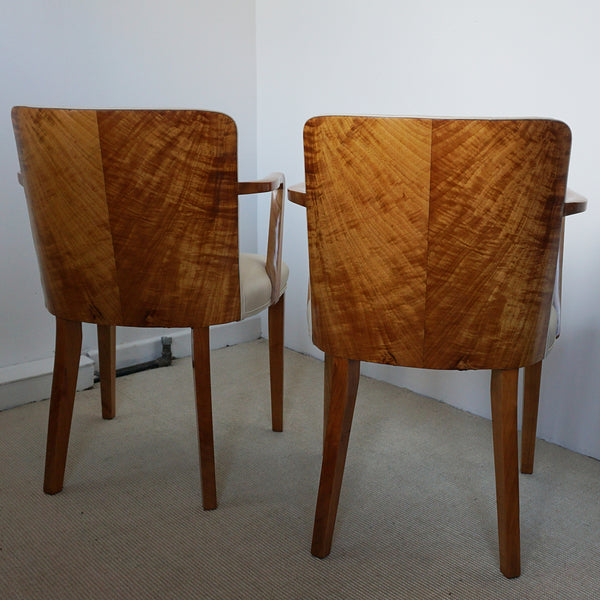 Original Heal's of London Art Deco Satinwood Armchairs - Jeroen Markies Art Deco