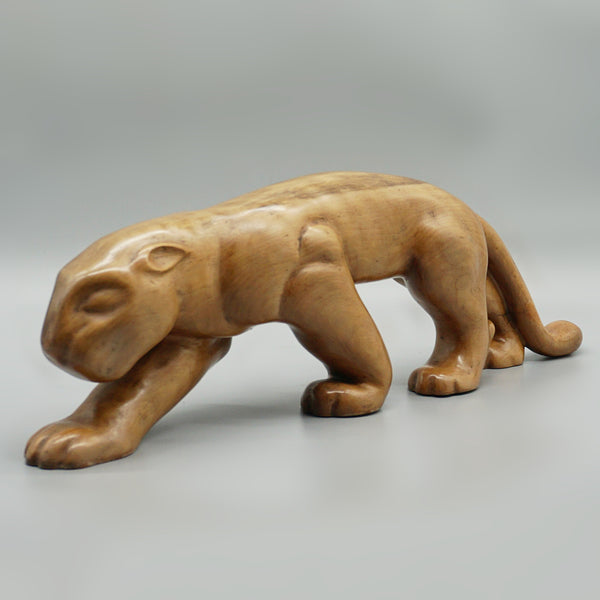 Laszlo Hoenig 57cm Long Carved Panther - Art Deco Original Sculpture - Jeroen Markies Art Deco