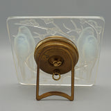 Inséparables - French Art Deco Glass - Rene Lalique - Desk Clock 
