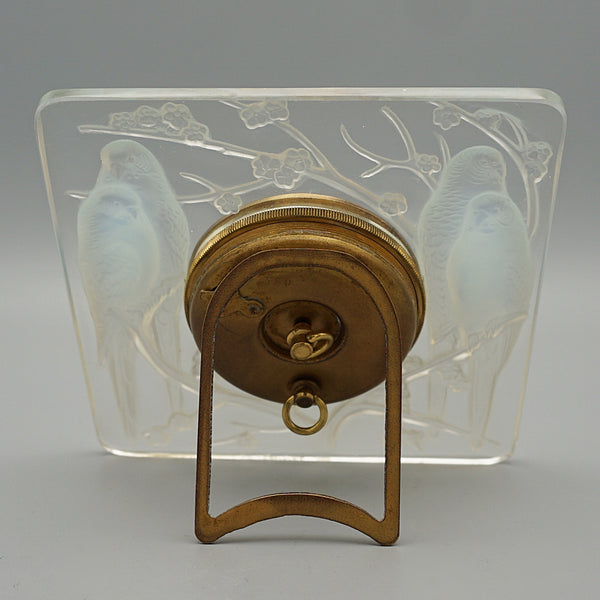 Inséparables - French Art Deco Glass - Rene Lalique - Desk Clock 
