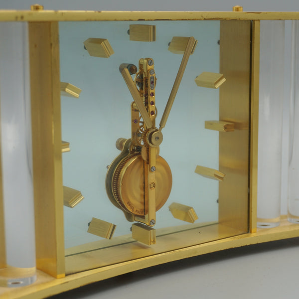 A Mid-Century Mantel Clock by Jaeger LeCLoultre. Brass and Glass casing. Mid Century Clocks - Jeroen Markies Art Deco