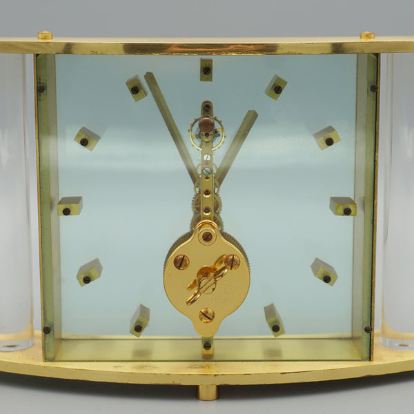 A Mid-Century Mantel Clock by Jaeger LeCLoultre. Brass and Glass casing. Mid Century Clocks - Jeroen Markies Art Deco