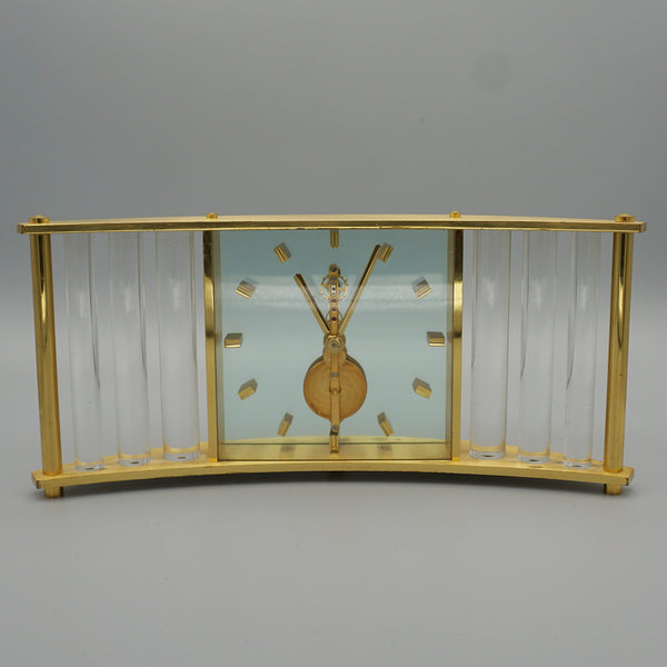 A Mid-Century Mantel Clock by Jaeger LeCLoultre. Brass and Glass casing. Mid Century Clocks - Jeroen Markies Art Deco