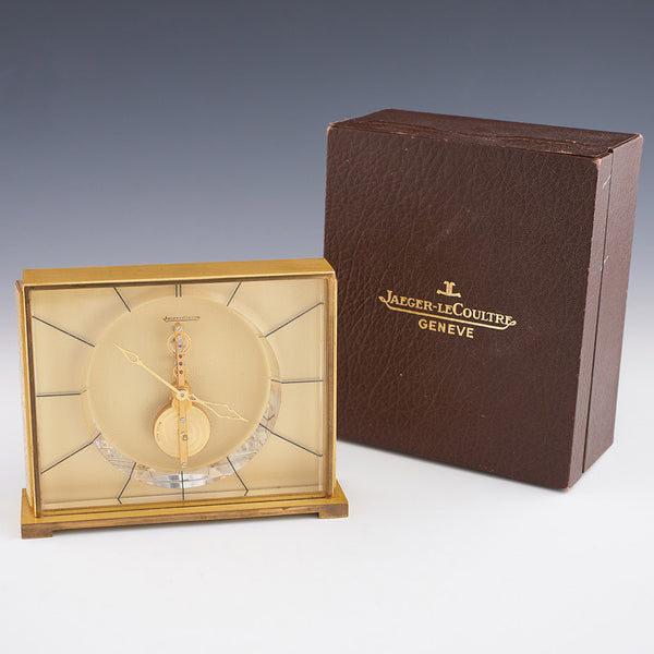 Vintage Jaeger LeCoultre 1950's Mantel Clock Gilt Brass - Jeroen Markies Art Deco