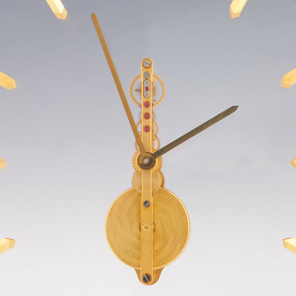 Mid-Century Jaeger LeCoultre Gilt Brass Mantel Clock - Jeroen Markies Art Deco