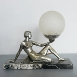 Glass Opaque Globular Art Deco Lamp - Jeroen Markies Art Deco