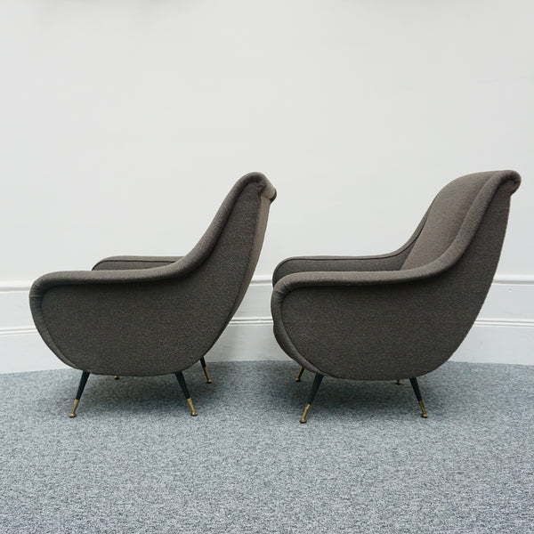 Pair of Lounge Chairs, grey bouclé - Jeroen Markies Art Deco