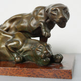 Art Deco Bronze Prowling Panthers Attributed to Rochard - Jeroen Markies Art Deco