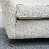 2.6 metre long Mid-Century Sofa by Lorenzo Bergallo Italian, Circa 1950 in white Boucle