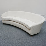 2.6 metre long Mid-Century Sofa by Lorenzo Bergallo Italian, Circa 1950 in white Boucle