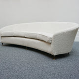 2.6 metre long Mid-Century Sofa by Lorenzo Bergallo Italian, Circa 1950 in white Boucle