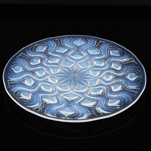 Rene Lalique Bulbes No.2 Blue Opalescent Glass Plate - Jeroen Markies Art Deco