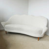 Mid-Century White Boucle Upholstered Curved Italian Sofa - Jeroen Markies Art Deco