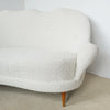 Mid-Century White Boucle Upholstered Curved Italian Sofa - Jeroen Markies Art Deco