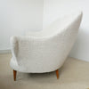 Mid-Century White Boucle Upholstered Curved Italian Sofa - Jeroen Markies Art Deco