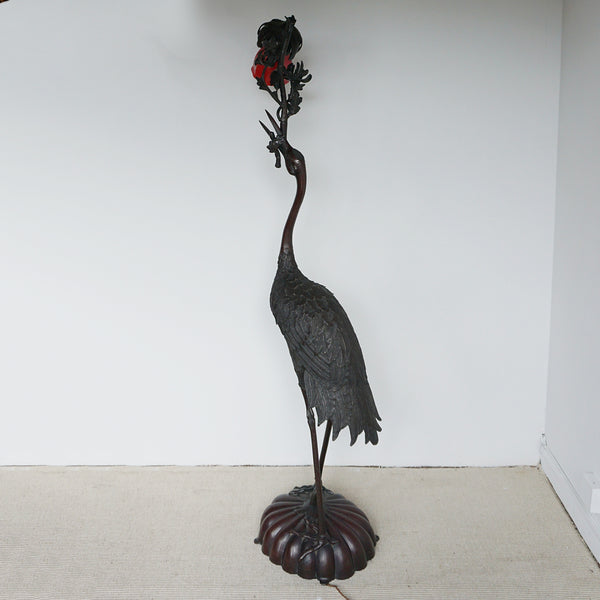 Crane Standing Floor lamp - Japanese Art Nouveau Lamp - Decorative Bronze Lamp - Jeroen Markeis Art Deco