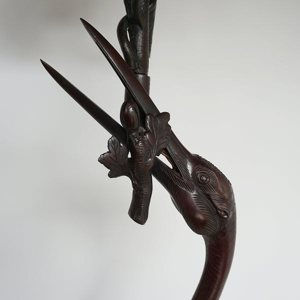 Crane Standing Floor lamp - Japanese Art Nouveau Lamp - Decorative Bronze Lamp - Jeroen Markeis Art Deco