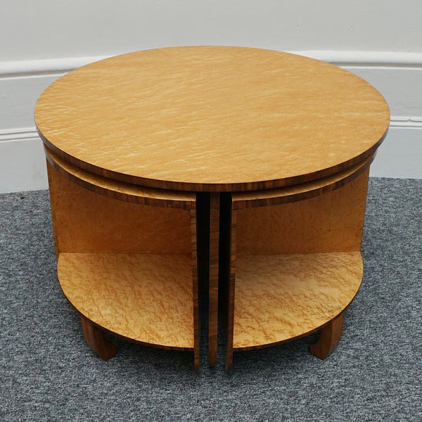 Vintage 1930's Art Deco Nest of Tables in Birdseye Maple - Jeroen Markies Art Deco