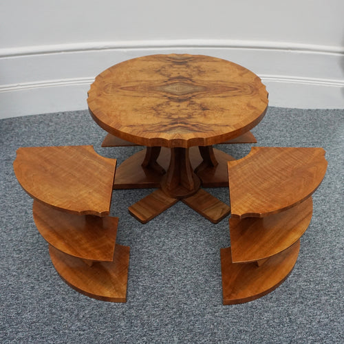 Vintage Art Deco Burr Walnut Nest of Tables - Jeroen Markies Art Deco