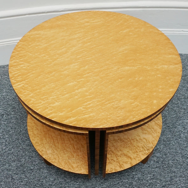 Vintage 1930's Art Deco Nest of Tables in Birdseye Maple - Jeroen Markies Art Deco