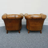 Vintage French Art Deco Club Chairs with Original leather upholstery - Jeroen Markies Art Deco