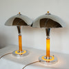 Pair of Art Deco Dome Lamps Amber Bakelite - Jeroen Markies Art Deco