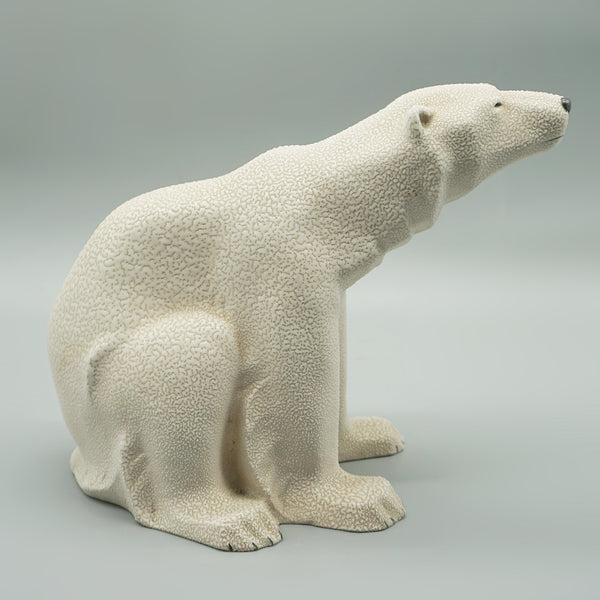 Art Deco Seated Polar Bear by Sevres France - Patinated Ceramic Polar Bear Circa 1930 Jeroen Markies Art Deco 