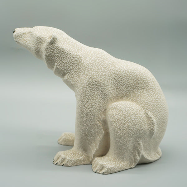 Art Deco Seated Polar Bear by Sevres France - Patinated Ceramic Polar Bear Circa 1930 Jeroen Markies Art Deco 