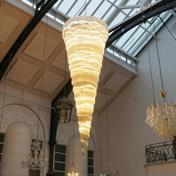 Large and Impressive Murano 'Prism' Stairwell Chandelier - Jeroen Markies Art Deco