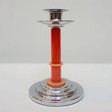 Pair of Art Deco Candlesticks. Bakelite Candlesticks 1930's Candle Holders. Red and Orange Bakelite. Jeroen Markies Art Deco