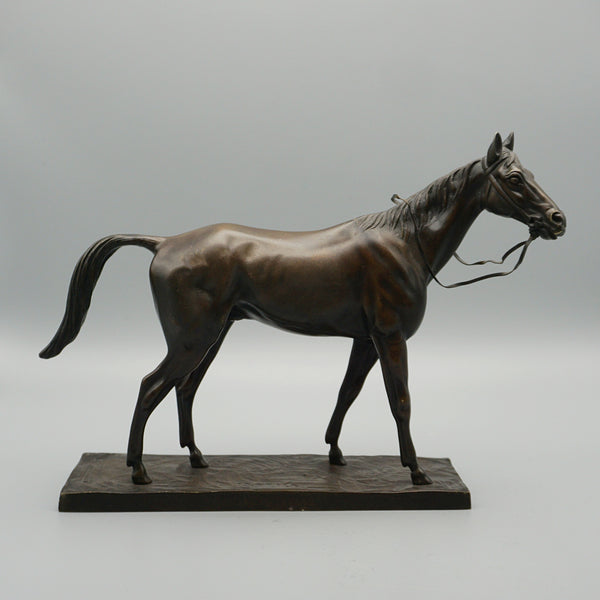 Antique Bronze Racehorse Sculpture by Irenee Rochard H 19cm W 24cm - Jeroen Markies Art Deco