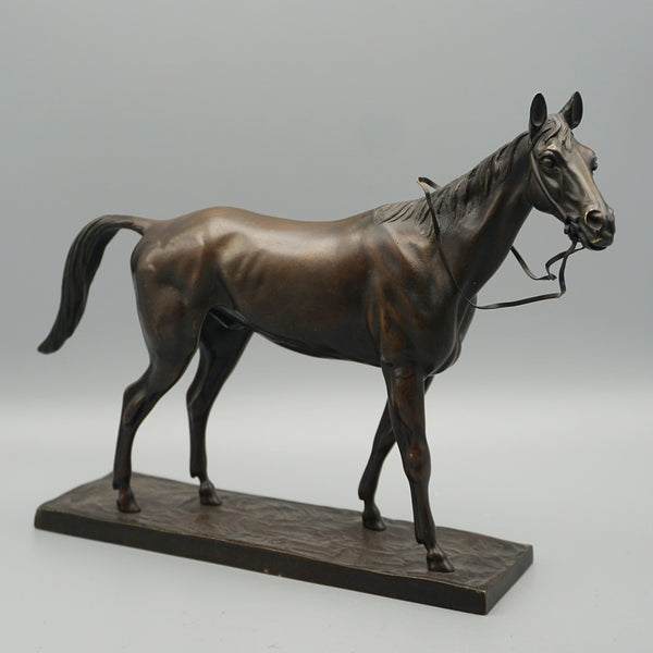 Bronze Racehorse Sculpture by Irenee Rochard H 19cm W 24cm - Jeroen Markies Art Deco