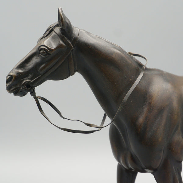 Antique Bronze Racehorse Sculpture by Irenee Rochard H 19cm W 24cm - Jeroen Markies Art Deco