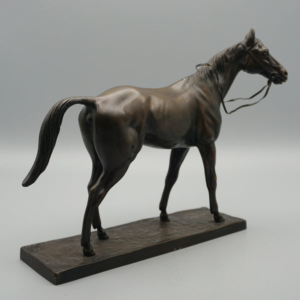 Antique Bronze Racehorse Sculpture by Irenee Rochard H 19cm W 24cm - Jeroen Markies Art Deco