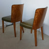 Vintage Heal's Art Deco Side Chairs in Satinwood with Green Leather re-upholstery - Jeroen Markies Art Deco