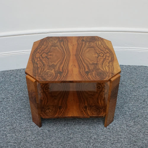 Art Deco Burr Walnut Veneered Side Table - Jeroen Markies Art Deco