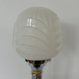 Art Deco Table Lamp. Spiralled Chrome Glass Globe Shade - 1930s lighting - Jeroen Markies Art Deco