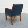 Vintage Blue Leather and Walnut Art Deco Armchair - Jeroen Markies Art Deco