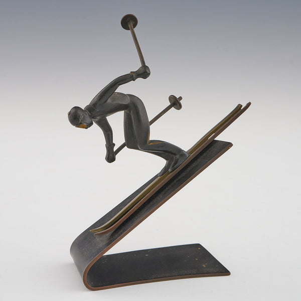 Art Deco Bronze Skier Figure by Richard Rohac - Jeroen Markies Art Deco