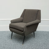 A pair of Mid-Century angular armchairs, grey bouclé - Jeroen Markies Art Deco