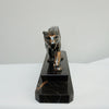 An Art Deco spelter sculpture of a stalking panther by Irénée Rochard. Set over a marble base. 