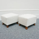 Vintage Italian 1950's Footstools in white boucle - Jeroen Markies Art Deco