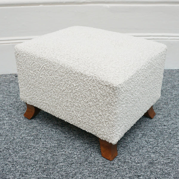 Vintage Italian 1950's Footstools in white boucle - Jeroen Markies Art Deco